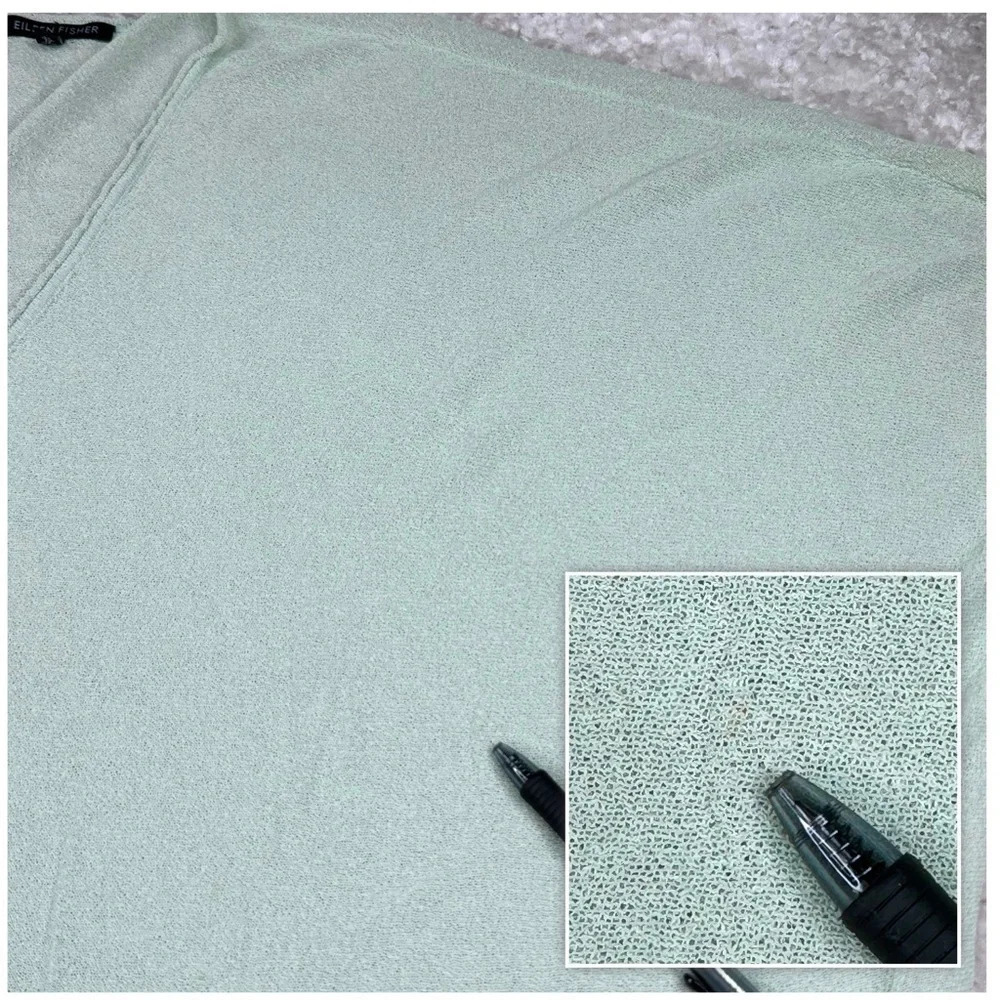 Eileen Fisher Linen Blend. Vneck Batwing Sheer Lightweight Shirt. Size Medium - Picture 2 of 15
